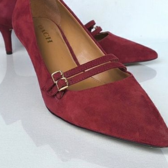 Coach Burgundy Suede Heels - Picture 5 of 5
